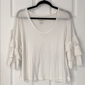 American Eagle Ruffle Sleeve Shirt